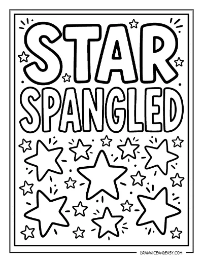 Star Spangled Banner Stars Coloring Page – Free Patriotic Printable coloring page preview