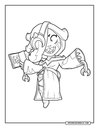 Starr Girl Colette Brawl Stars Coloring Page – Free Printable PDF coloring page preview