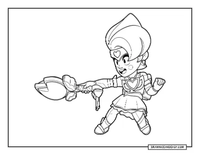 Starr Patrol Amber Brawl Stars Coloring Page – Free Printable PDF coloring page preview