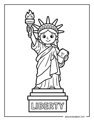 Statue of Liberty Coloring Page – Free Printable for Kids coloring page preview