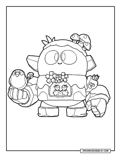 Stone Troll Lou Brawl Stars Coloring Page – Free Printable PDF coloring page preview