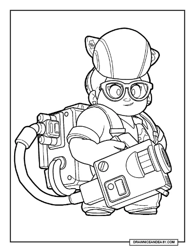 Stonks Pam Brawl Stars Coloring Page – Free Printable PDF coloring page preview