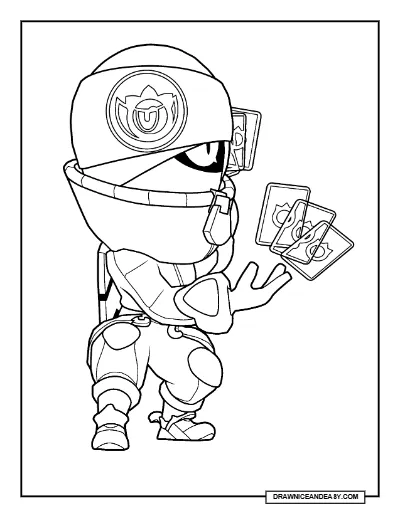 Street Ninja Tara Brawl Stars Coloring Page – Free Printable PDF coloring page preview
