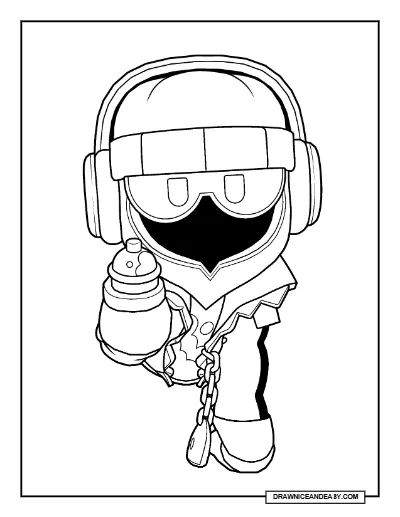Street Shade Brawl Stars Coloring Page – Free Printable PDF coloring page preview