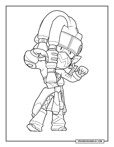 Streetwear Emz Brawl Stars Coloring Page – Free Printable PDF coloring page preview