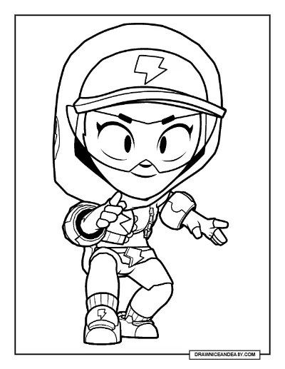 Streetwear Max Brawl Stars Coloring Page – Free Printable PDF coloring page preview