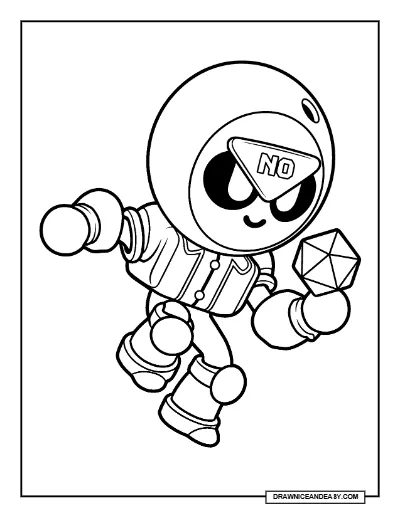 Strike Meeple Brawl Stars Coloring Page – Free Printable PDF coloring page preview