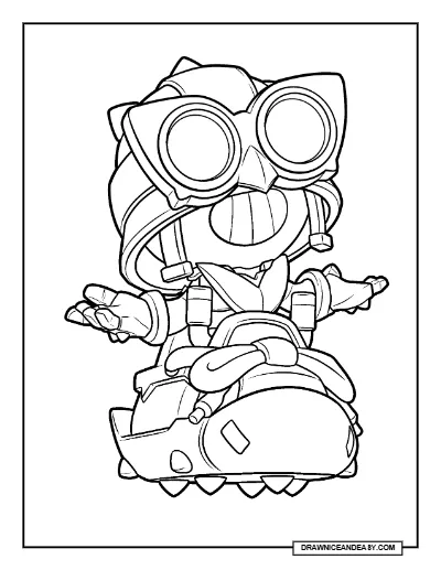 Striker Carl Brawl Stars Coloring Page – Free Printable PDF coloring page preview