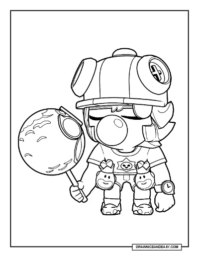 Sugar Rush Sandy Brawl Stars Coloring Page – Free Printable PDF coloring page preview