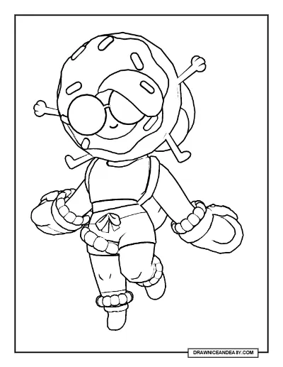 Sugarplum Rosa Brawl Stars Coloring Page – Free Printable PDF coloring page preview