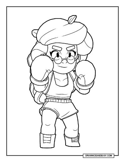 Sunflowerosa Brawl Stars Coloring Page – Free Printable PDF coloring page preview