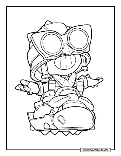 Super Ball Carl Brawl Stars Coloring Page – Free Printable PDF coloring page preview
