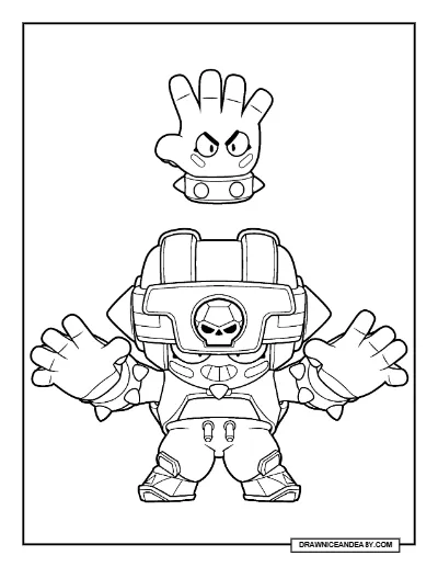 Super Ball Gene Brawl Stars Coloring Page – Free Printable PDF coloring page preview