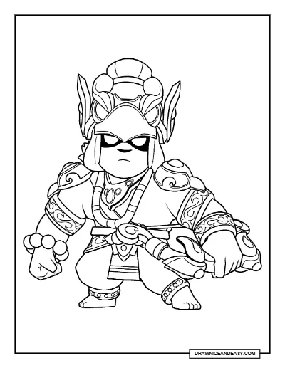 Supreme Bo Brawl Stars Coloring Page – Free Printable PDF coloring page preview