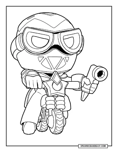 Surfer Carl Brawl Stars Coloring Page – Free Printable PDF coloring page preview