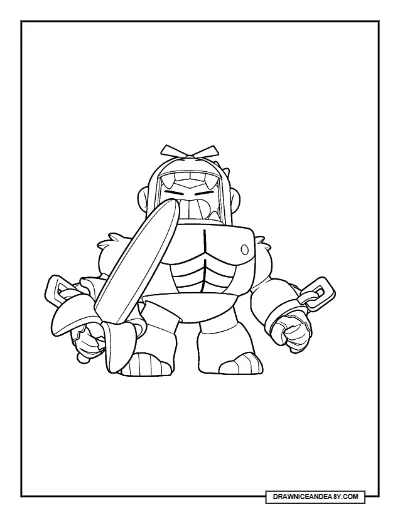 Surge Kong Brawl Stars Coloring Page – Free Printable PDF coloring page preview