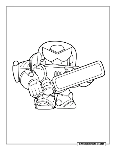 Surge Lightyear Brawl Stars Coloring Page – Free Printable PDF coloring page preview