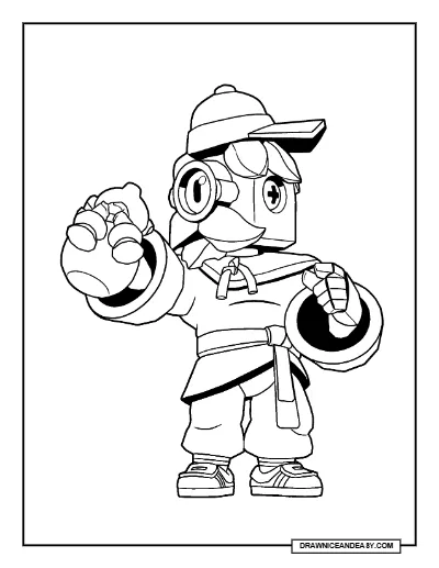 Sway Master Barley Brawl Stars Coloring Page – Free Printable PDF coloring page preview