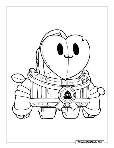 Tanuki Sprout Brawl Stars Coloring Page – Free Printable PDF coloring page preview