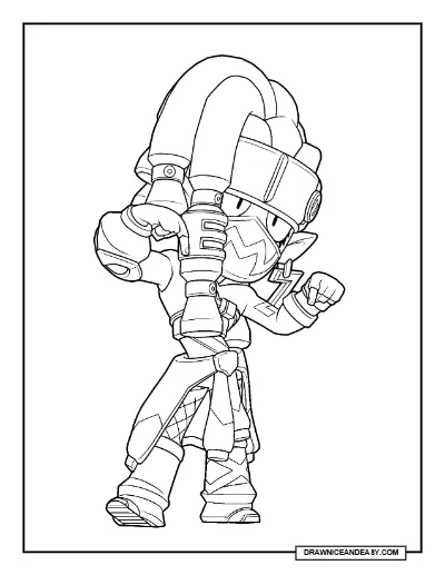 Techwear Emz Brawl Stars Coloring Page – Free Printable PDF coloring page preview