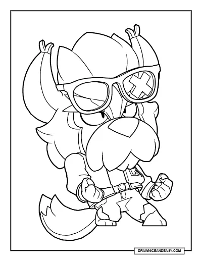 Teen Ruffs Brawl Stars Coloring Page – Free Printable PDF coloring page preview