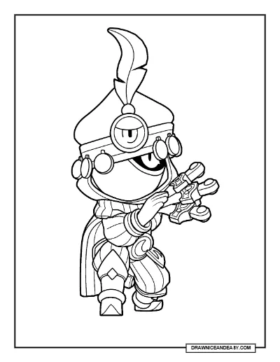 Tempest Tara Brawl Stars Coloring Page – Free Printable PDF coloring page preview