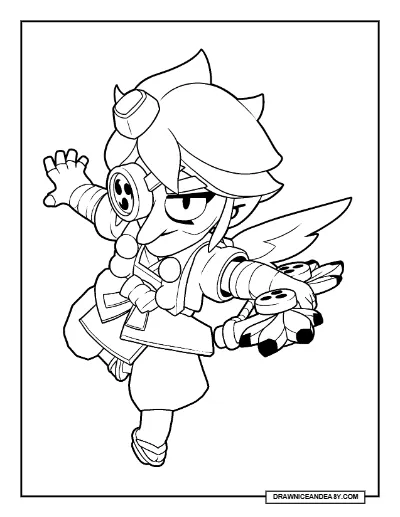 Tengu Angelo Brawl Stars Coloring Page – Free Printable PDF coloring page preview