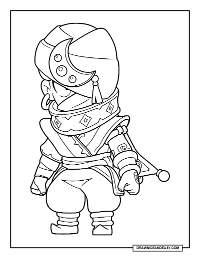 Thief Edgar Brawl Stars Coloring Page – Stealth Skin Printable coloring page preview