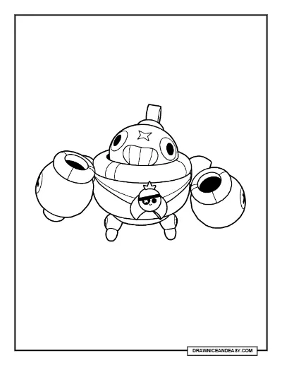 Tick Brawl Stars Coloring Page – Free Printable PDF coloring page preview