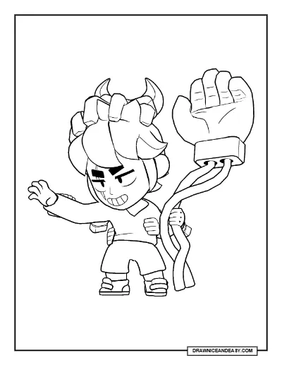 Tomura Shigaraki Gus Brawl Stars Coloring Page – Free Printable PDF coloring page preview