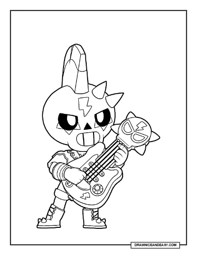 Trash Poco Brawl Stars Coloring Page – Free Printable PDF coloring page preview