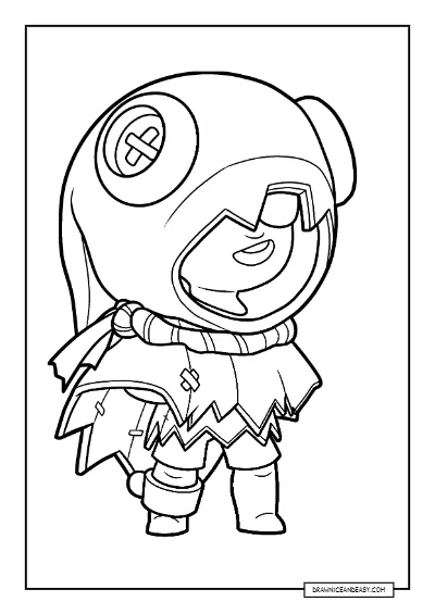 Trick or Treat Leon Brawl Stars Coloring Page – Free PDF coloring page preview