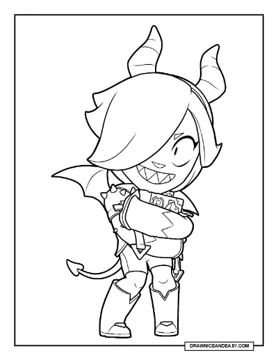 Trixie Colette Brawl Stars Coloring Page – Free Printable PDF coloring page preview