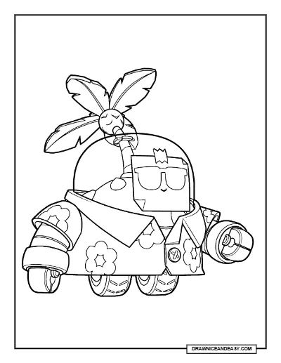 Tropical Sprout Brawl Stars Coloring Page – Free Printable PDF coloring page preview