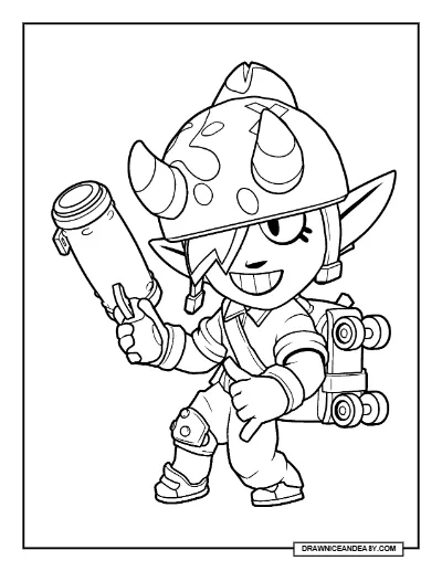 Truant Penny Brawl Stars Coloring Page – Free Printable PDF coloring page preview