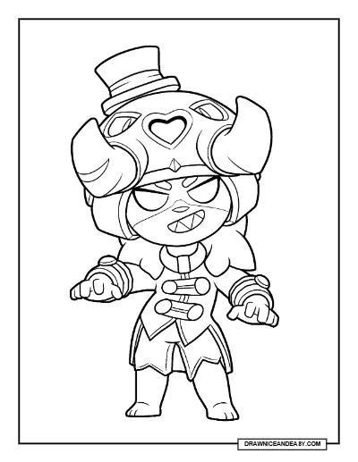 Tusked Nita Brawl Stars Coloring Page – Free Printable PDF coloring page preview