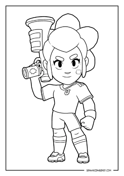 U de Chile Shelly Brawl Stars Coloring Pages – Free PDF coloring page preview