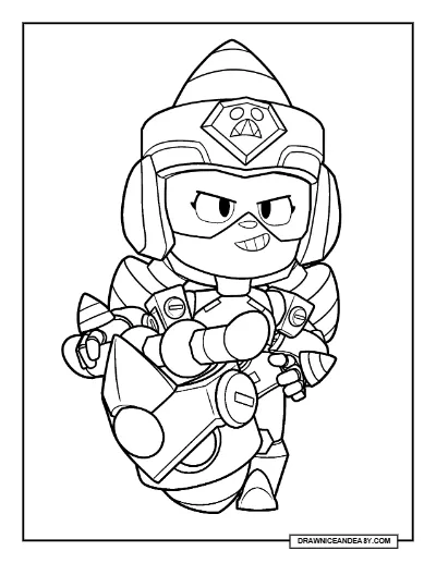 Ultra Driller Jacky Brawl Stars Coloring Page – Free Printable PDF coloring page preview