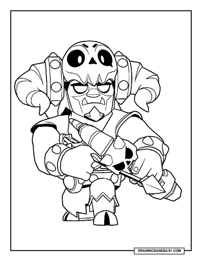 Underworld Bo Brawl Stars Coloring Page – Free Printable PDF coloring page preview