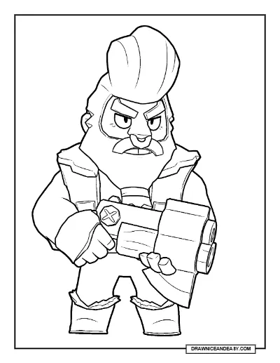 Viking Bull Brawl Stars Coloring Page – Free Printable PDF coloring page preview