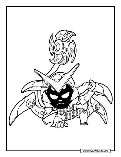 Virus Charlie Brawl Stars Coloring Page – Free Printable PDF coloring page preview