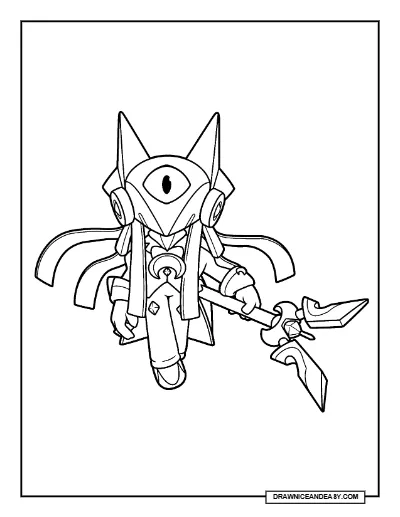 Void Master Finx Brawl Stars Coloring Page – Free Printable PDF coloring page preview