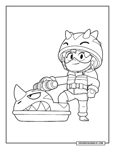 Wave Hopper Jacky Brawl Stars Coloring Page – Free Printable PDF coloring page preview