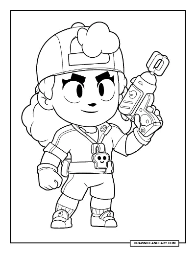 Whisked Meg Brawl Stars Coloring Page – Free Printable PDF coloring page preview