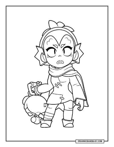 Willow Brawl Stars Coloring Page – Free Printable PDF coloring page preview