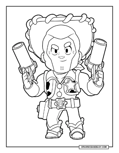 Woody Colt Brawl Stars Coloring Page – Toy Story Collab Skin Printable coloring page preview