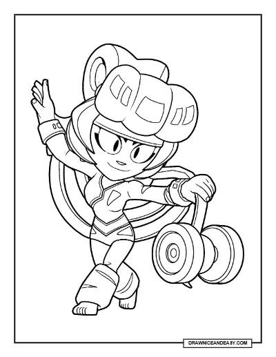 Workout Charlie Brawl Stars Coloring Page – Free Printable PDF coloring page preview
