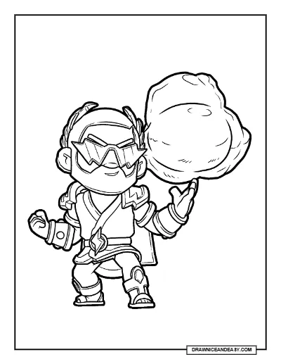 Zeus Brock Brawl Stars Coloring Page – Free Printable PDF coloring page preview