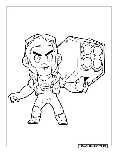 Zombrock Brawl Stars Coloring Page – Free Printable PDF coloring page preview